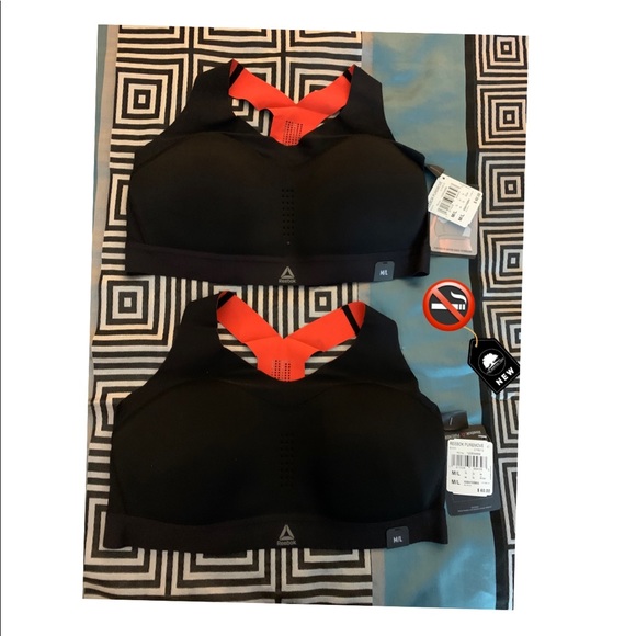 Reebok Women’s Pure Move Sports Bras in Black ! - Picture 2 of 3